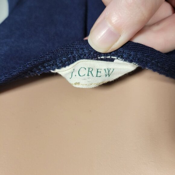 J. Crew Vintage Y2K Women's Navy Blue Midi Length Slit Sleeveless Dress Size 4 - Picture 10 of 10